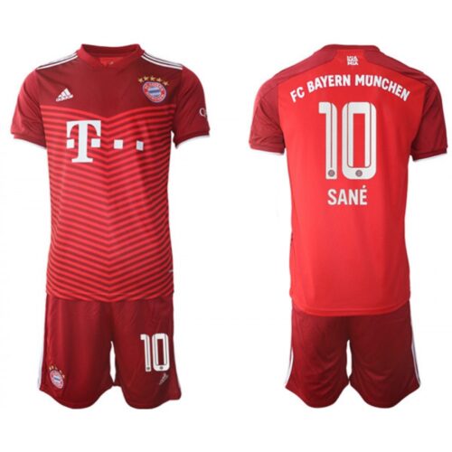 68616f37911d9_1 Men's FC Bayern Munchen #10 Leroy Sane Red Home Soccer Jersey Suit