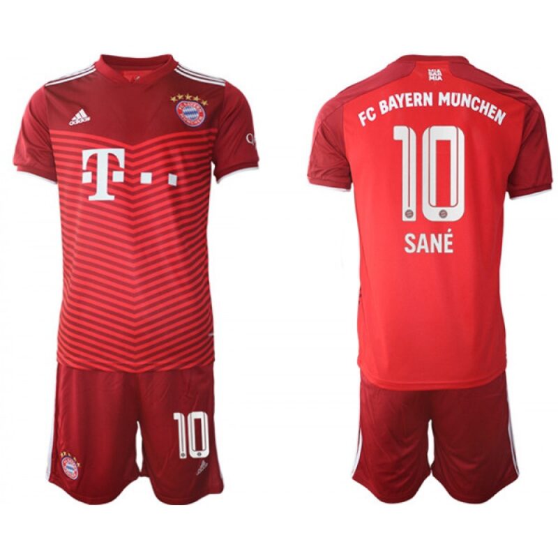 68616f37911d9_1 Men's FC Bayern Munchen #10 Leroy Sane Red Home Soccer Jersey Suit