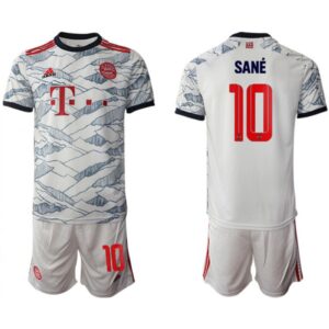 68616f3a6b580_1 Men's FC Bayern Munchen #10 Leroy Sane White Away Soccer Jersey Suit
