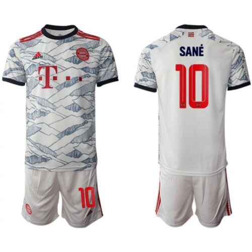 68616f3a6b580_1 Men's FC Bayern Munchen #10 Leroy Sane White Away Soccer Jersey Suit