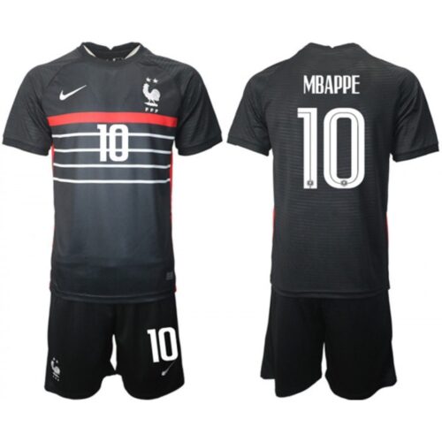 68616f402971a_1 Men's France #10 Mbappe Black Home Soccer Jersey Suit