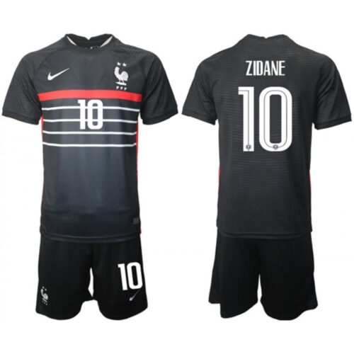 68616f436a1a0_1 Men's France #10 Zidane Black Home Soccer Jersey Suit
