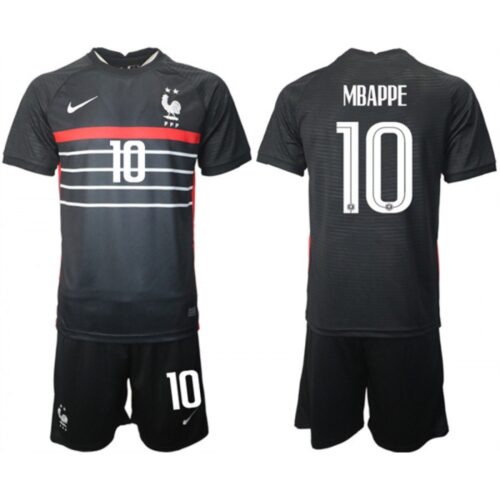 68616f46470d0_1 Men's France #10 Mbappe Black 2022 FIFA World Cup Home Soccer Jersey Suit