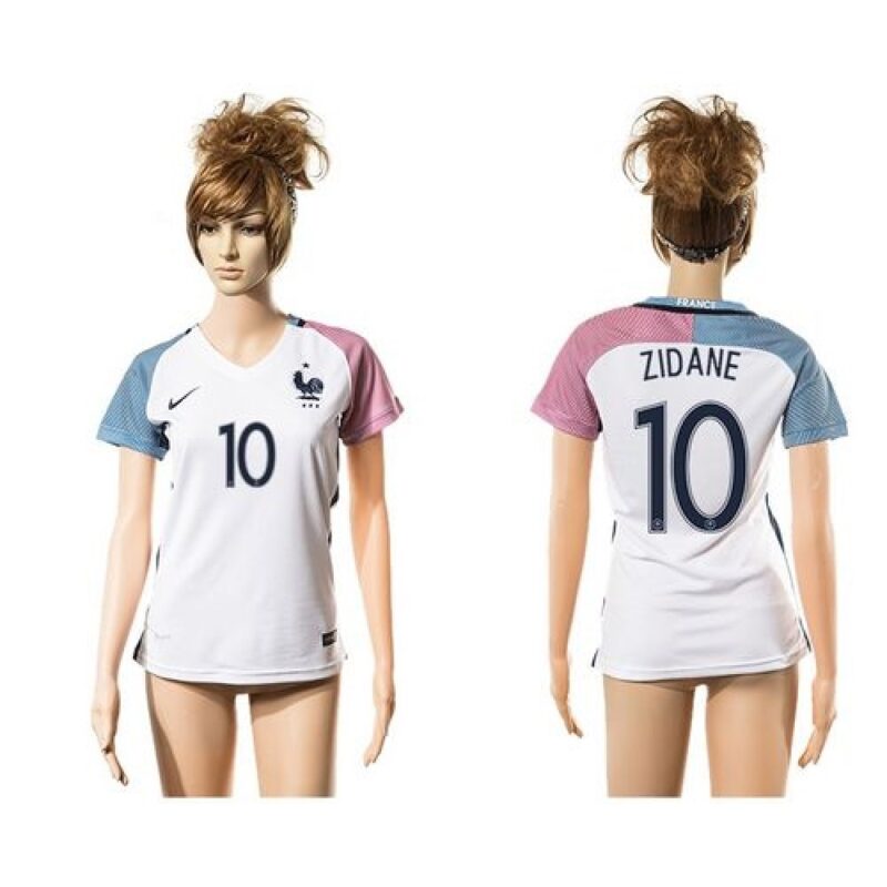 68616f48d3b0d_1 Women's France #10 Zidane Away Soccer Country Jersey