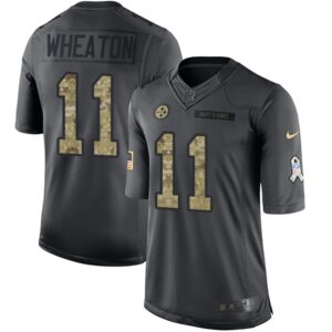 68616f576b4a7_1 Steelers #11 Markus Wheaton Black Youth Stitched NFL Limited 2016 Salute to Service Jersey
