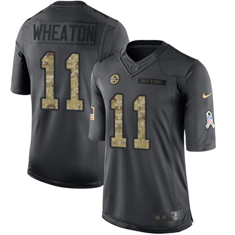 68616f576b4a7_1 Steelers #11 Markus Wheaton Black Youth Stitched NFL Limited 2016 Salute to Service Jersey
