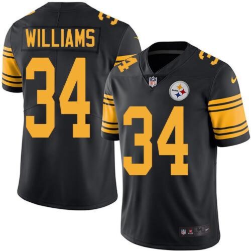 68616f9a59e94_1 Steelers #34 DeAngelo Williams Black Youth Stitched NFL Limited Rush Jersey