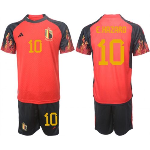 68616fb08d22b_1 Men's Belgium #10 E Hazard Red 2022 FIFA World Cup Home Soccer Jersey Suit