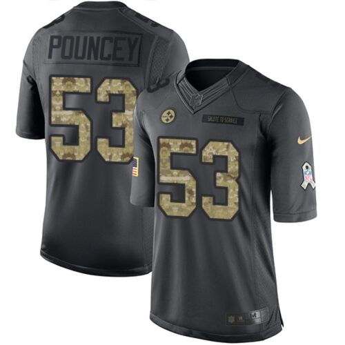 68616fb5c0a91_1 Steelers #53 Maurkice Pouncey Black Youth Stitched NFL Limited 2016 Salute to Service Jersey