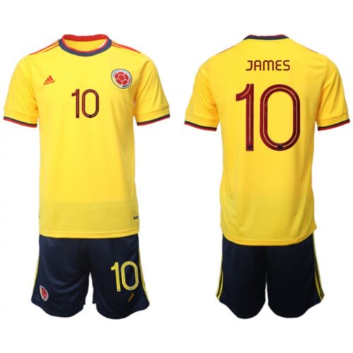 68616fbf443b1_1 Men's Colombia #10 James Yellow Home Soccer Jersey Suit