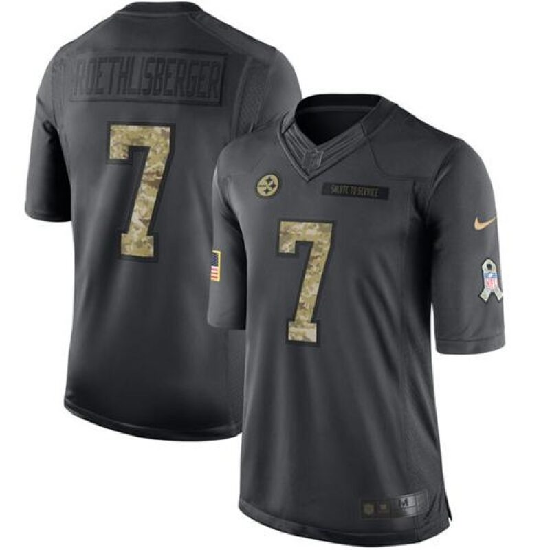 68616fcb5f89f_1 Steelers #7 Ben Roethlisberger Black Youth Stitched NFL Limited 2016 Salute to Service Jersey