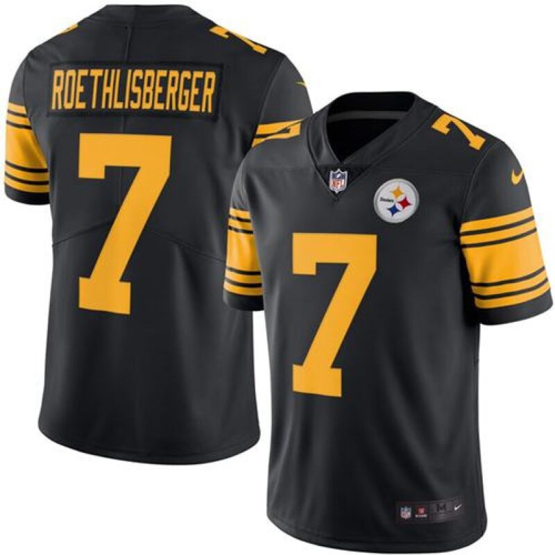 68616fcdce05d_1 Steelers #7 Ben Roethlisberger Black Youth Stitched NFL Limited Rush Jersey