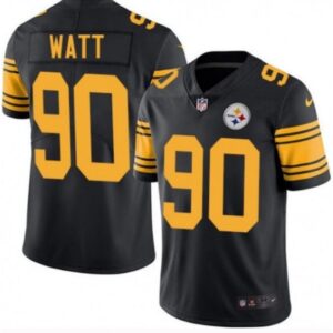 68616fef1e44c_1 Youth Pittsburgh Steelers #90 T. J. Watt Black Color Rush Limited Stitched Jersey