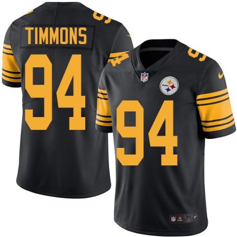 6861700116160_1 Steelers #94 Lawrence Timmons Black Youth Stitched NFL Limited Rush Jersey