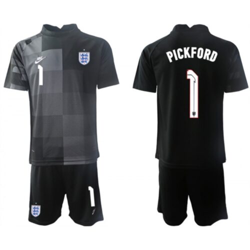 686170093c332_1 Men's England #1 Pickford Black Goalkeeper Soccer Jersey Suit