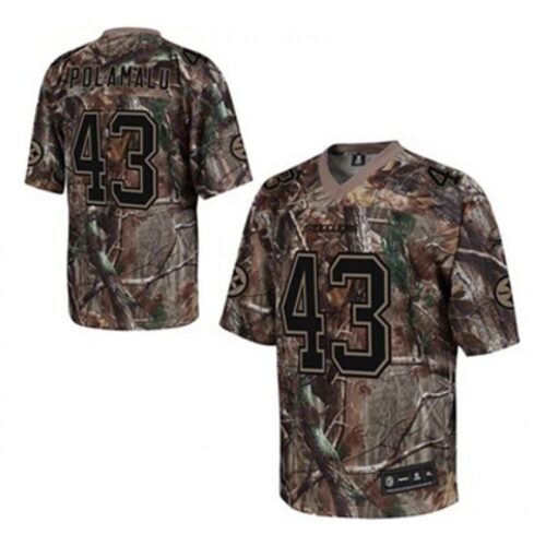6861700b74a8e_1 Steelers #43 Troy Polamalu Camouflage Stitched Realtree Collection Youth NFL Jersey