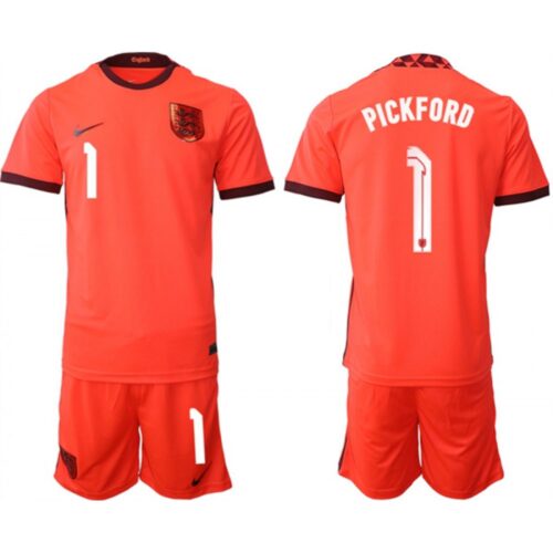 6861700bebbc2_1 Men's England #1 Pickford Orange Away Soccer Jersey Suit