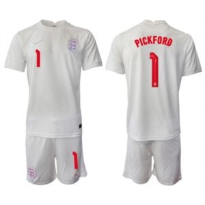 686170122c23d_1 Men's England #1 Pickford White Home Soccer Jersey Suit