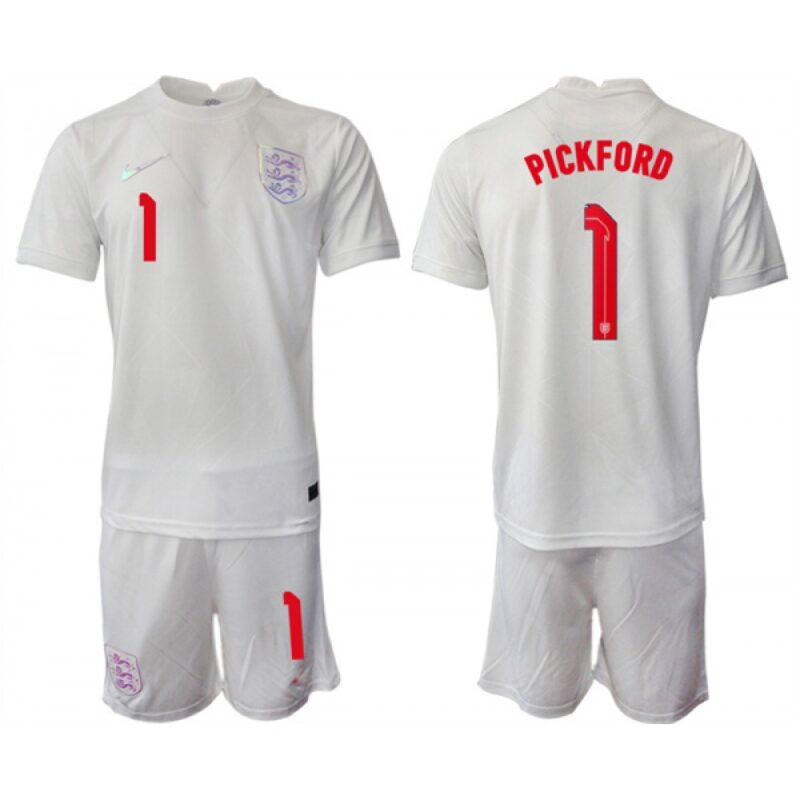 686170122c23d_1 Men's England #1 Pickford White Home Soccer Jersey Suit