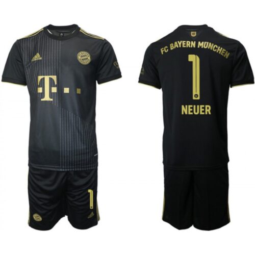 6861701e174bf_1 Men's FC Bayern Munchen #1 Neuer Black Away Soccer Jersey Suit