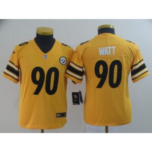 68617026ec16b_1 Youth Pittsburgh Steelers #90 T. J. Watt 2019 Gold Inverted Legend Stitched NFL Jersey