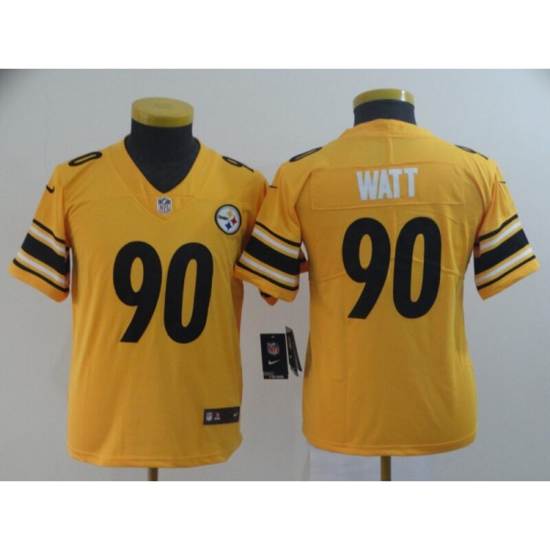 68617026ec16b_1 Youth Pittsburgh Steelers #90 T. J. Watt 2019 Gold Inverted Legend Stitched NFL Jersey