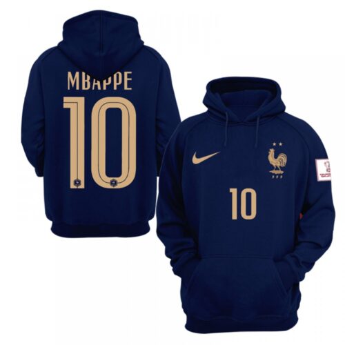 6861702eecedc_1 Men's France #10 Mbappe FIFA World Cup Soccer Hoodie Navy 001