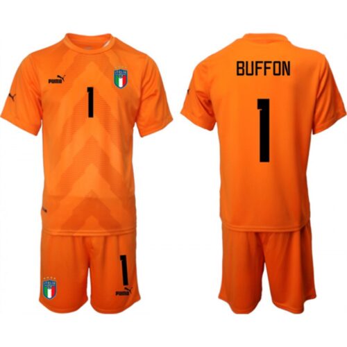 68617034064e6_1 Men's Italy #1 Buffon Orange Goalkeeper Soccer Jersey Suit