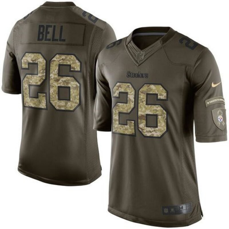 Steelers #26 Le'Veon Bell Green Youth Stitched NFL Limited Salute to Service Jersey