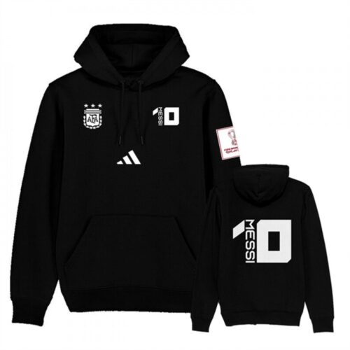 68617095592d0_1 Men's Argentina #10 Messi Black 2022 FIFA World Cup Soccer Hoodie