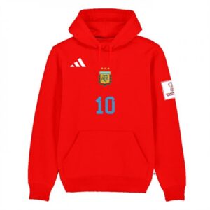 686170a58d736_1 Men's Argentina #10 Messi Red 2022 FIFA World Cup Soccer Hoodie 001