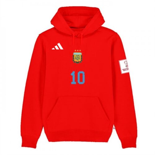 686170a58d736_1 Men's Argentina #10 Messi Red 2022 FIFA World Cup Soccer Hoodie 001