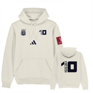 686170a86e619_1 Men's Argentina #10 Messi White 2022 FIFA World Cup Soccer Hoodie