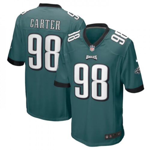 686170bd7f7dc_1 Youth Philadelphia Eagles #98 Jalen Carter Green 2023 Draft Stitched Football Jersey