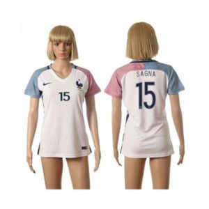 686170eff2e31_1 Women's France #15 Sagna Away Soccer Country Jersey