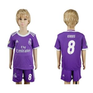 686170fa9f9bd_1 Real Madrid #8 Kroos Away Kid Soccer Club Jersey