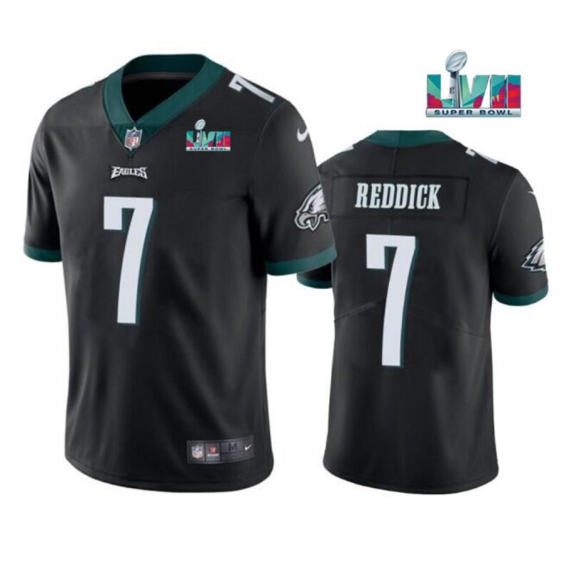 6861711aea708_1 Youth Philadelphia Eagles #7 Haason Reddick Black Super Bowl LVII Patch Vapor Untouchable Limited Stitched Football Jersey