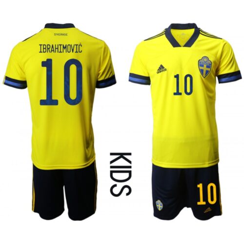 6861713145dfe_1 Sweden #10 Ibrahimovic Home Kid Soccer Country Jersey