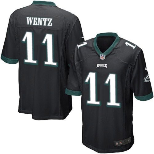 68617153989c0_1 Eagles #11 Carson Wentz Black Alternate Youth Stitched NFL New Elite Jersey