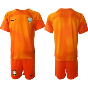 686171aea71ce_1 Men's Brazil Orange Goalkeeper2022 FIFA World Cup Soccer Jersey Suit