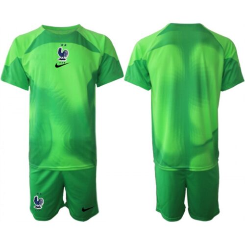 686171c3ef6e4_1 Men's France Goalkeeper Green 2022 FIFA World Cup Home Soccer Jersey Suit