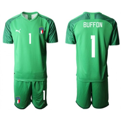 686171c99109a_1 Men's Italy #1 Buffon Green Goalkeeper Soccer Jersey Suit