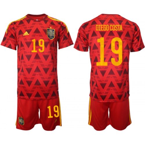 6861724fe59a5_1 Men's Spain #19 Diego Costa Home Soccer Jersey Suit