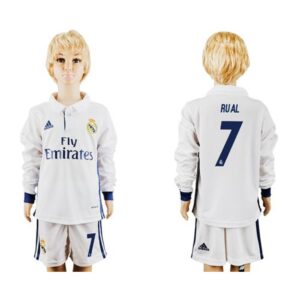 68617266aa4f5_1 Real Madrid #7 Rual Home Long Sleeves Kid Soccer Club Jersey