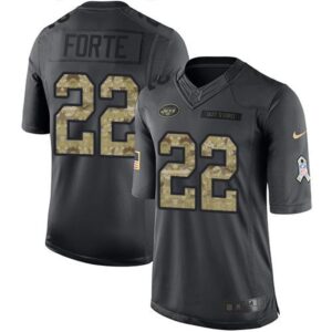 6861726d2da33_1 Jets #22 Matt Forte Black Youth Stitched NFL Limited 2016 Salute to Service Jersey