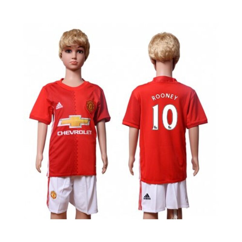 686172d8d3320_1 Manchester United #10 Rooney Home Kid Soccer Club Jersey