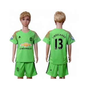 686172deafc02_1 Manchester United #13 Lindegaard Green Kid Soccer Club Jersey
