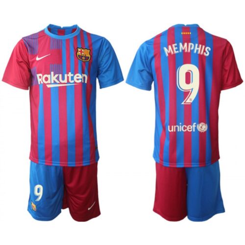 686172f5b442e_1 Men's Barcelona #9 Memphis 2021/22 Home Soccer Jersey Suit
