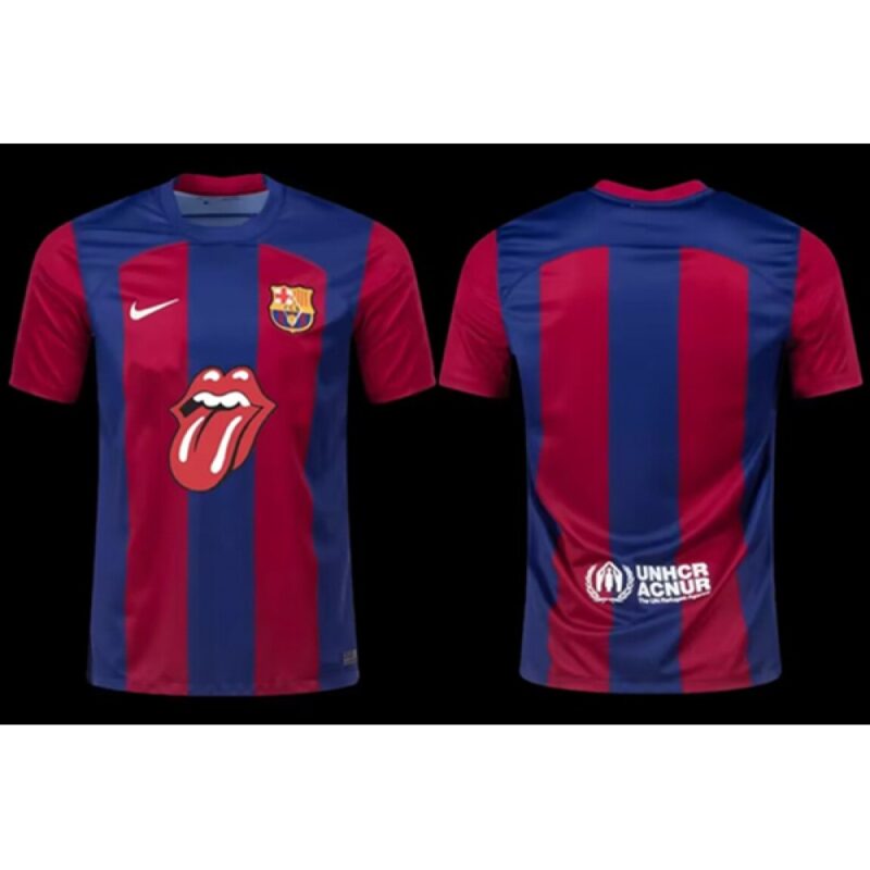 68617305daaea_1 Men's Barcelona Blank 2023/24 Rolling Stones Soccer Jersey