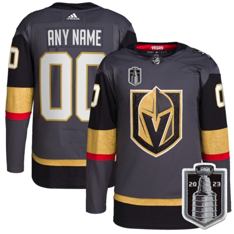 6861737e59002_1 Men's Vegas Golden Knights Active Player Custom Grey 2023 Stanley Cup Final Stitched Jersey